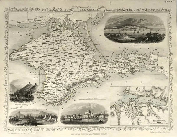 vente en ligne pas cher Antiquarian Print Shop Map, Tallis John, The Crimea, C1851 1