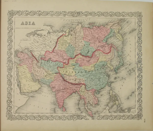 boutique Antiquarian Print Shop Map, Colton J H, Asia, #24, C1855 1