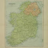 outlet Antiquarian Print Shop Map, Ireland, The Edinburgh Geographical Institute, John Bartholomew And Sons Ltd, W & R Chambers, 7