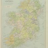 Nouvelle tendance Antiquarian Print Shop Map, Ireland, Letts Popular Atlas, 1886 7