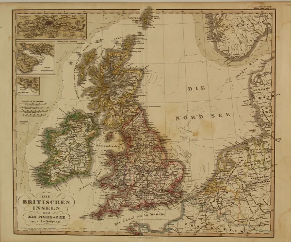 Top ventes Antiquarian Print Shop Map, Steiler Adolf, Britischen, Inneln, Edited Peterman, Steiler’s Hand Atlas, C1871-1875 1