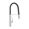 boutique en france Mitigeur évier FEEL GROHE 31489000 – Bec Col De Cygne – Douchette 2 Jets – Noir 5