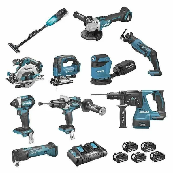 MAKITA MACHINES Pack 10 Outils MAKITA DLX1011PTJ 18V 5 X 5,0 Ah Large choix en ligne 1