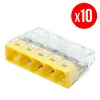 Pack De 10 Bornes De Connexion Rapide à Levier WAGO 5 Entrées Fil Rigide – S2273 bas prix 5