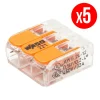 grand choix Pack De 5 Bornes De Connexion Rapide à Levier WAGO 3 Entrées Fil Souple Et Rigide – S221 5