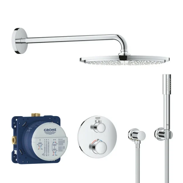 Pack De Douche Encastré GROHTHERM GROHE 34731000 – Mitigeur Rond – Ø 31 Cm & Douchette 3 Jets boutique en ligne 1