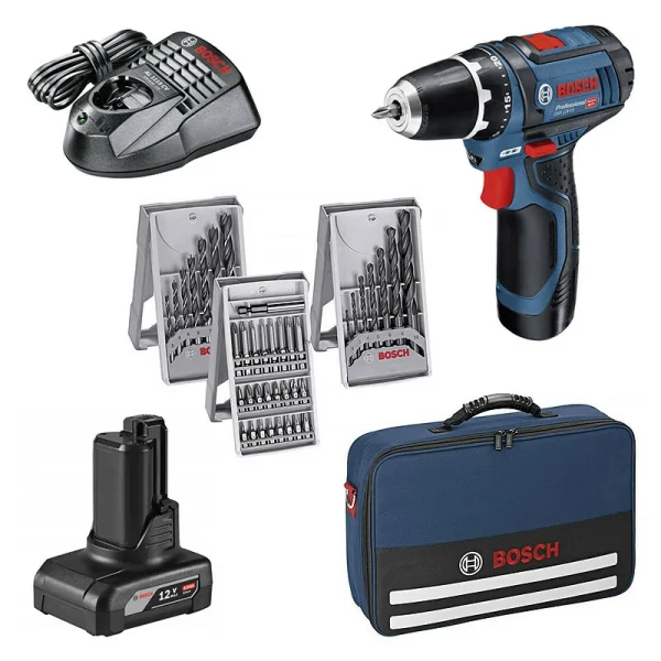 BOSCH MACHINES Perceuse Visseuse BOSCH GSR 12V-15 Set 2+4 Ah + 39 Accessoires site soldes 1