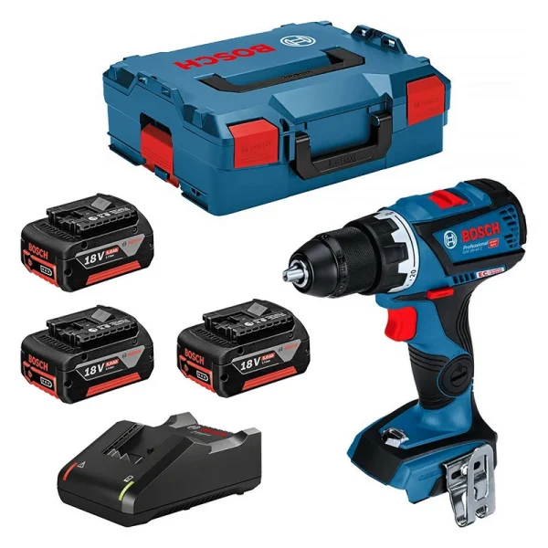 marque pas cher BOSCH MACHINES Perceuse Visseuse BOSCH GSR 18V-60 C Professional 3 X 5,0 Ah + L-Boxx 1