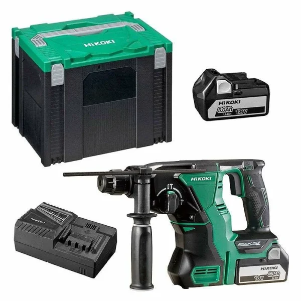 HITACHI – HIKOKI Perforateur Burineur HIKOKI DH18DBL SDS-Plus 26 Mm – 18 V Li-ion (2 X 5,0 Ah) + HitCase meilleure qualité 1