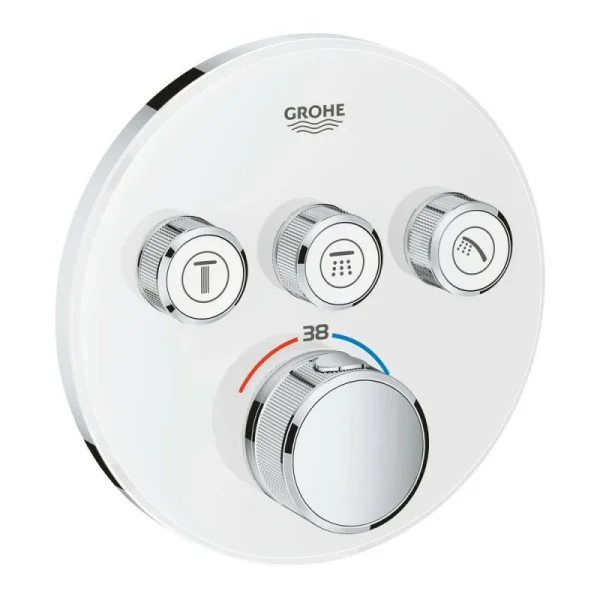 à prix très bas Thermostatique Encastré GROTHERM SMARTCONTROL GROHE 29904LS0 – 3 Sorties – Blanc 1