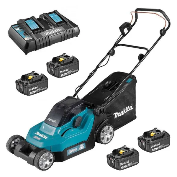 MAKITA MACHINES Tondeuse à Gazon MAKITA DLM382PF4 38cm 2x18V (4 X 3,0 Ah) pas cher 1